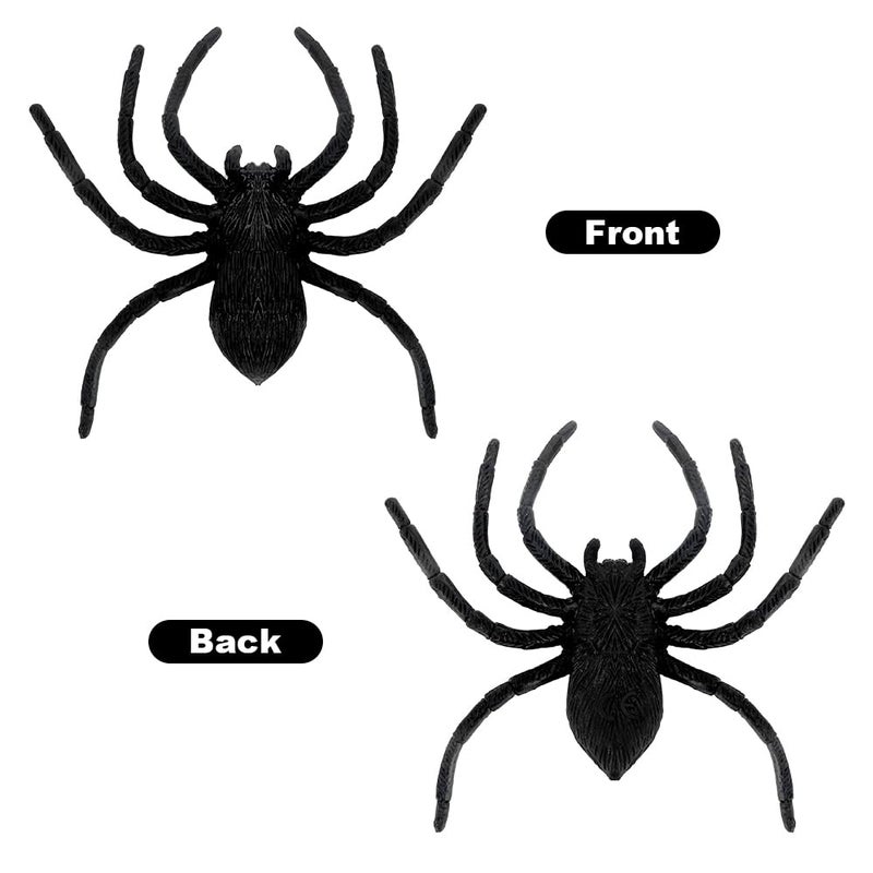 Luktastic Plastic Spiders  Spiders Halloween Decorations  Halloween Spider  Fake Spiders  8PCS Black Large Spider Web Decoration  Realistic Prank Props Scare Fun Practical Surprise Joke Toys  3.9 x 3.7 Inches - Image 3